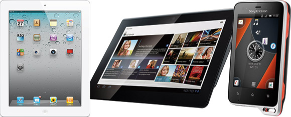 iPad2,SonyTalbetS,XperiaActiveawardediFdesignaward2012-gold